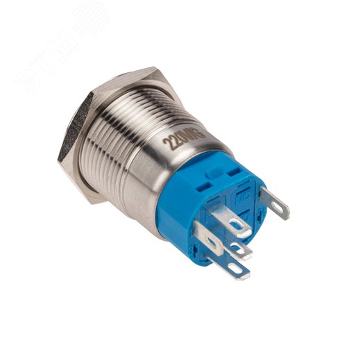 Кнопка антивандальная 19 250В Фикс (5с) ON-OFF/OFF-ON подсв/зеленая