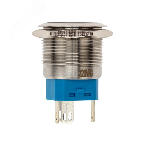 Кнопка антивандальная d22 250В Б/Фикс (6с) (ON)-OFF/(OFF)-ON подсв/зеленая