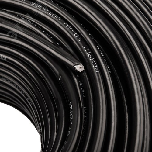 Кабель коаксиальный RG-6U, 75 Ом, CCS/Al/Al, 64%, OUT черный 100 м