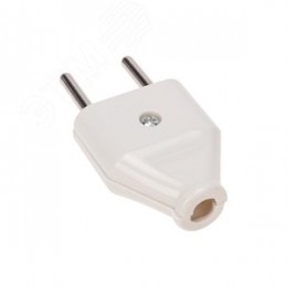 Вилка прямая без з/к 6А плоская белая