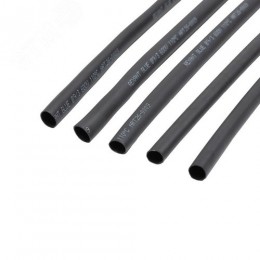 Трубка термоусадочная клеевая СТТК (3:1) 9/3 мм, двустенная черная, 10 шт. по 1 м
