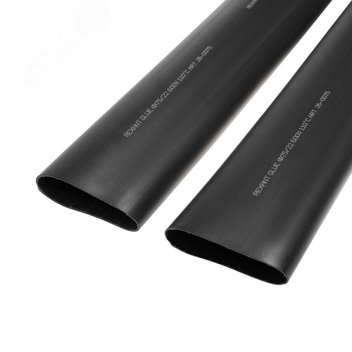 Трубка термоусадочная клеевая СТТК (3-4:1) 75/22 мм, среднестенная черная, 2 шт. по 1 м