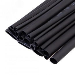 Набор термоусадочных клеевых трубок СТТК (3:1), 7 шт. по 10 см, черные