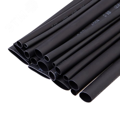 Набор термоусадочных клеевых трубок СТТК (3:1), 7 шт. по 10 см, черные