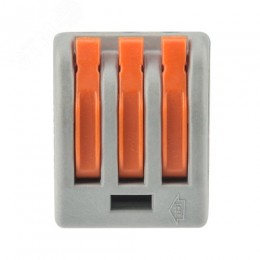 Клемма универсальная СМК 222-413, 3-проводная серая 0.08-2.5 4 кв мм, REXANT