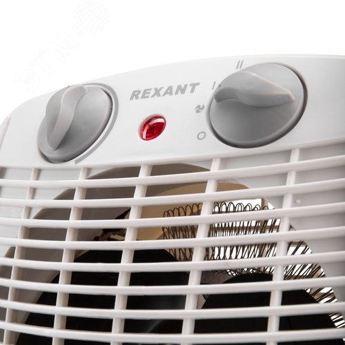 Тепловентилятор электрический настольный 2кВт со спиральным нагревательным элементом, белый