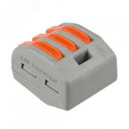 Клемма универсальная СМК 222-413, 3-проводная серая 0.08-2.5 4 кв мм, REXANT