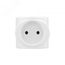 Тройник электрический 220 В 6А без заземления белый