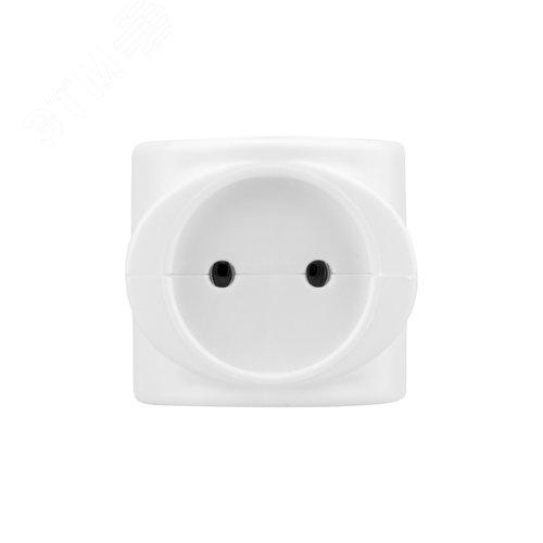 Тройник электрический 220 В 6А без заземления белый