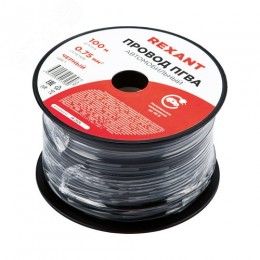 Провод ПГВА 1х0.75 мм2, черный, бухта 100 м,