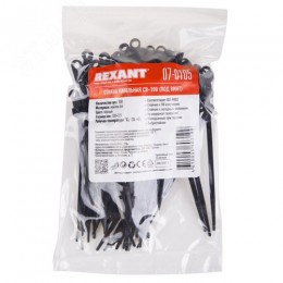 Хомут-стяжкa нейлоновая под винт 100x3,6 мм, черная, 100 шт