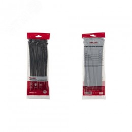 Хомут-стяжка кабельная нейлоновая 250x4,8 мм, черная, 100 шт