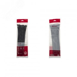 Хомут-стяжка кабельная нейлоновая 300x3,6 мм, черная, упаковка 100 шт, REXANT