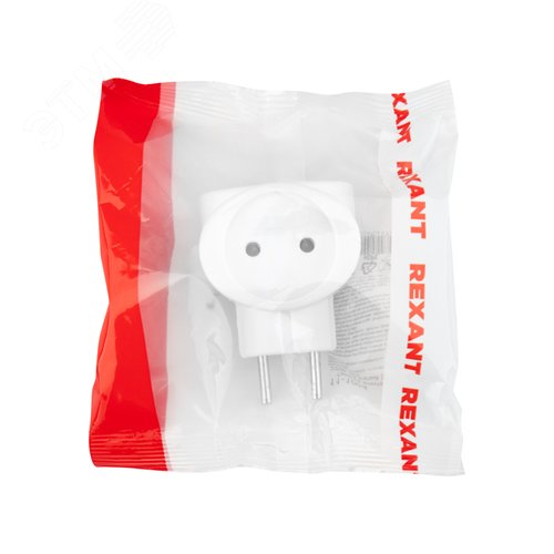 Тройник электрический 220 В 6А без заземления белый