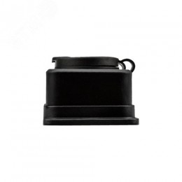 Розетка (колодка) каучук двойная 16А, IP54 с заземлением черная