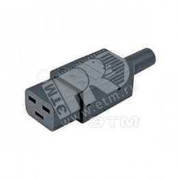 Разъем IEC 60320 C19 220в.16A на кабель контакты на винта (плоские контакты внутри разъема)