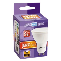 Лампа светодиодная LED 9Вт MR16 GU10 холодный