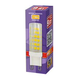 Лампа светодиодная LED 9Вт G9 теплый свет