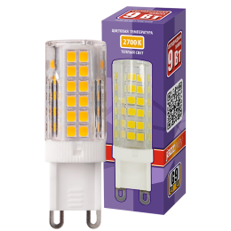 Лампа светодиодная LED 9Вт G9 теплый свет