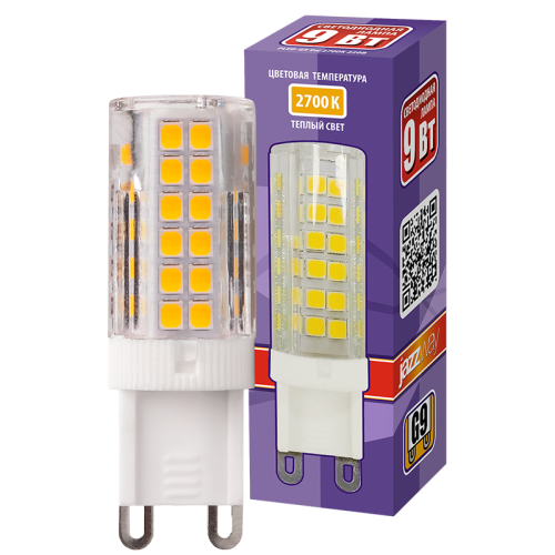 Лампа светодиодная LED 9Вт G9 теплый свет