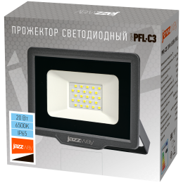 Прожектор светодиодный ДО-20 Вт холодный 6500К 2000 Лм IP65 Jazzway