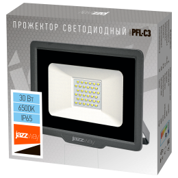 Прожектор светодиодный ДО-30 Вт холодный 6500К 3000 Лм IP65 Jazzway