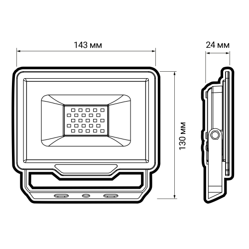 Прожектор светодиодный ДО-30 Вт холодный 6500К 3000 Лм IP65 Jazzway