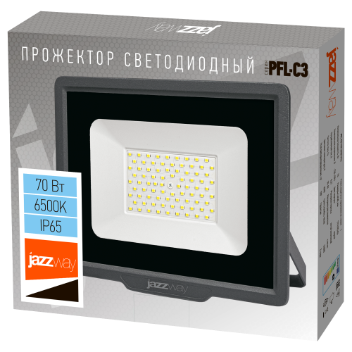 Прожектор светодиодный ДО-70 Вт холодный 6500К 7000 Лм IP65 JazzWay