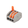 Клеммы СМК  монтажные многоразовые PTC-3P 222-413 450V 32A 0,08-2,5(4.0)mm2 , 3 отверстия, серые 10 шт.