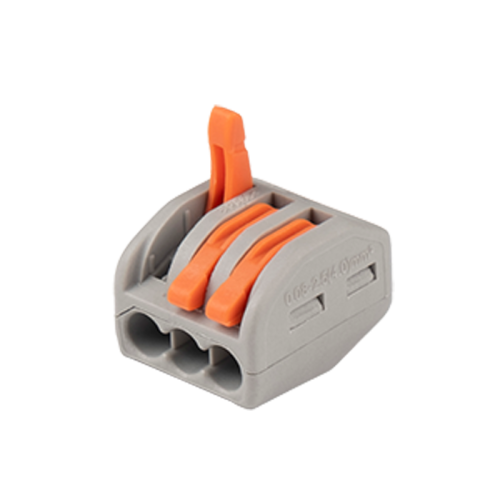 Клеммы СМК  монтажные многоразовые PTC-3P 222-413 450V 32A 0,08-2,5(4.0)mm2 , 3 отверстия, серые 10 шт.