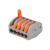 Клеммы СМК  монтажные многоразовые PTC-5P 222-415 450V 32A 0,08-2,5(4.0)mm2 , 5 отверстий, серые / 5 шт.