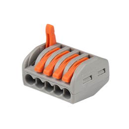Клеммы СМК  монтажные многоразовые PTC-5P 222-415 450V 32A 0,08-2,5(4.0)mm2 , 5 отверстий, серые / 5 шт.