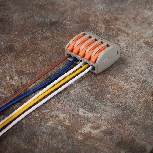 Клеммы СМК  монтажные многоразовые PTC-5P 222-415 450V 32A 0,08-2,5(4.0)mm2 , 5 отверстий, серые / 5 шт.
