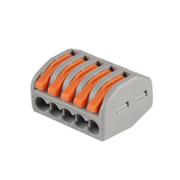 Клеммы СМК  монтажные многоразовые PTC-5P 222-415 450V 32A 0,08-2,5(4.0)mm2 , 5 отверстий, серые / 5 шт.