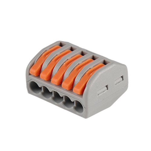 Клеммы СМК  монтажные многоразовые PTC-5P 222-415 450V 32A 0,08-2,5(4.0)mm2 , 5 отверстий, серые / 5 шт.