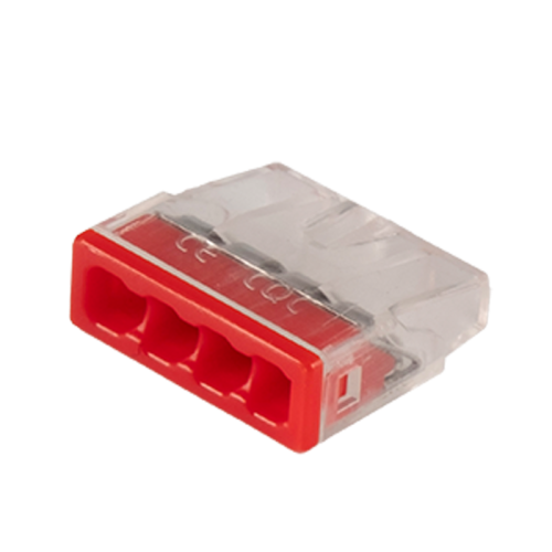 Клеммы СМК  монтажные PTC-4P 2273-204 450V 32A 0,14-4.0mm2 , 4 отверстия,  прозрачные,/ 50 шт.