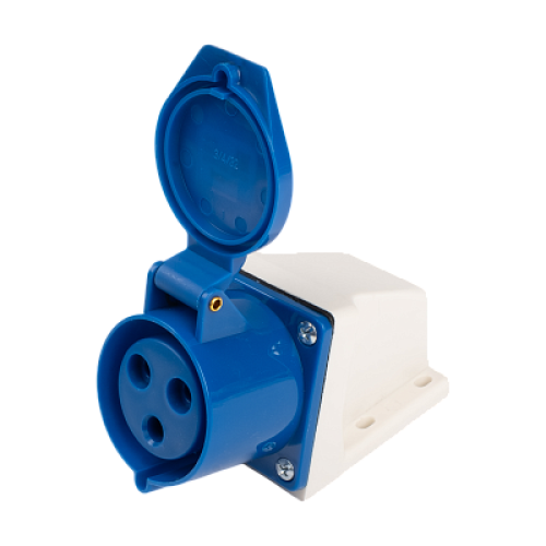 Розетка стационарная для наружной установки PPC 123 2Р+РЕ 32А 220В IP44  Jazzway