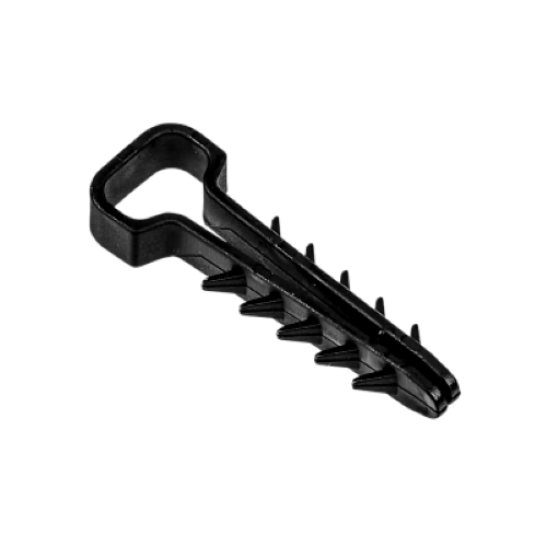 Дюбель-хомут для плоского кабеля черный PCD-F 05x08-45-100BL PA6.6 Jazzway (100 шт/уп) Jazzway