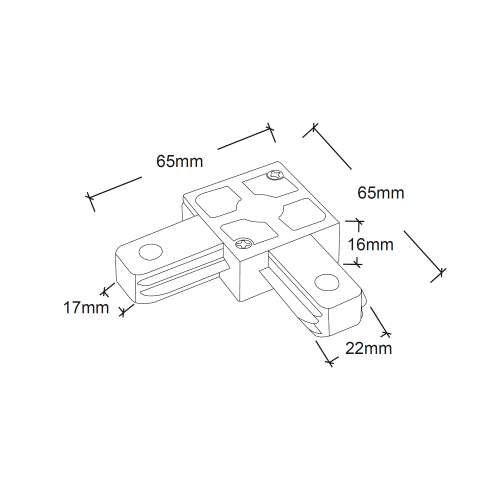 Коннектор черный (пластик) L- обр. PTR P CL-BL