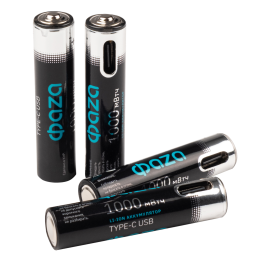 Аккумулятор литиевый с USB разъемом тип ААА 1000mWh-B4