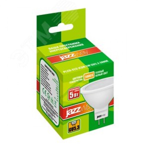 Лампа светодиодная LED 5Вт 400Лм GU5.3 230V/50Hz теплый ECO