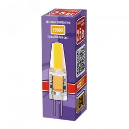 Лампа светодиодная LED 2.5вт G4 12B 200Lm теплый белый COB