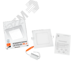 Светильник светодиодный ДВО-9w 4000K 600 Лм IP40 WH 145мм встраиваемый квадрат