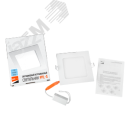 Светильник светодиодный ДВО-9w 6500K 600 Лм IP40 WH 145мм встраиваемый квадрат