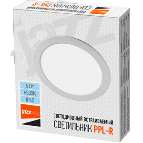 Светильник светодиодный ДВО-6w 6500K 400 Лм IP40 WH d120мм встраиваемый круг