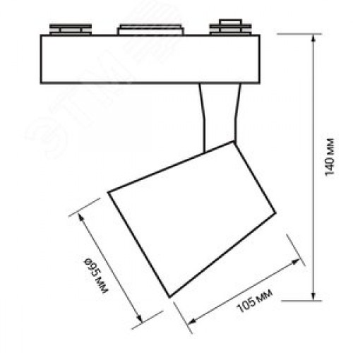 Светильник светодиодный трековый на шинопровод ДПО-30w 4000K 24 град. BL (чёрный) IP40