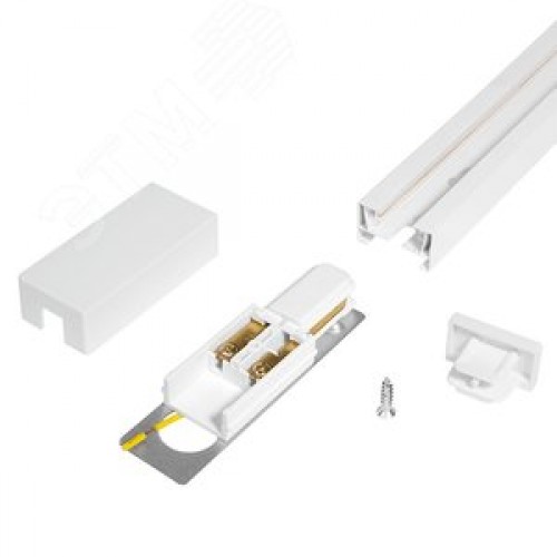 Шинопровод белый 2м PTR 2M-WH с токоподводом и заглушкой