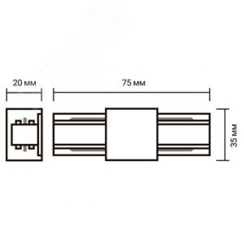 Коннектор чёрный I-обр. PTR CI-BL