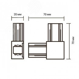Коннектор чёрный L-обр. PTR CL-BL