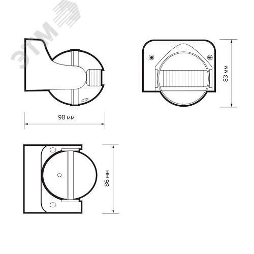 Датчик движения PMS-IR 009 1200 Вт 180 градусов 12м IP44 WH